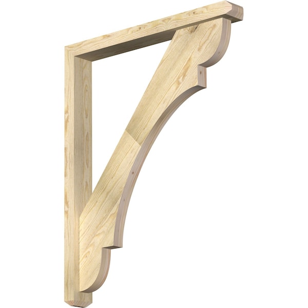 Ekena Millwork Olympic Craftsman Rough Sawn Bracket w/ Offset Brace, Douglas Fir, 4"W x 32"D x 40"H BKT0402X32X40OLY04RDF - main